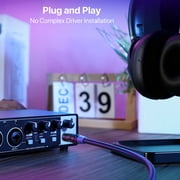 2x2 USB-C Audio Interface for PC/Mac Recording, 24-bit/192kHz, TS/XLR Inputs, Studio/Podcast/Streaming (Matte Black)