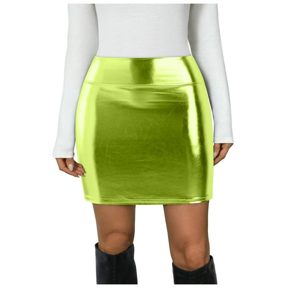 vigerkar Women's Elastic Waistband Stretch Bodycon Mini Length Pencil Skirt GN2, L