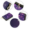 thumbnail image 3 of Leather Zipper Card Bag 4.7x3.1x0.8Inch Women's Card Bag Coin Purse Credit Card Bag Bank Card Bag Business Card Bag Coin Bag Pretty Purple Heart Pattern, 3 of 7