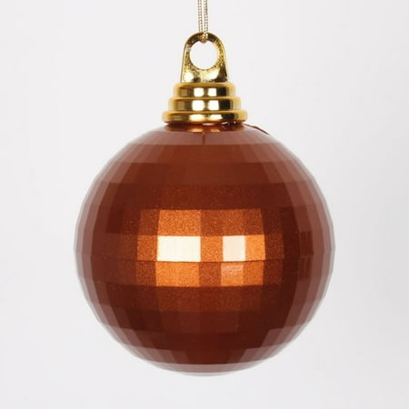 copper christmas disco 100mm mirrored ornaments ball orange pack glass
