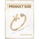 thumbnail image 2 of Anillo abierto con inicial y piedra de nacimiento para mujer, regalo elegante, talla 7 3/4 (17,9 mm), 2 of 9