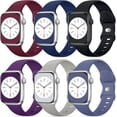 thumbnail image 1 of 6 Piezas Correas Compatible con Correa Apple Watch 38mm 40mm 41mm 42mm 44mm 45mm 46mm 49mm, Correa de Silicona Suave para Apple Watch SE Ultra iWatch Series 11 10 9 8 7 6 5 4 3 2 1, 1 of 16
