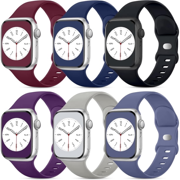 6 Piezas Correas Compatible con Correa Apple Watch 38mm 40mm 41mm 42mm 44mm 45mm 46mm 49mm, Correa de Silicona Suave para Apple Watch SE Ultra iWatch Series 11 10 9 8 7 6 5 4 3 2 1