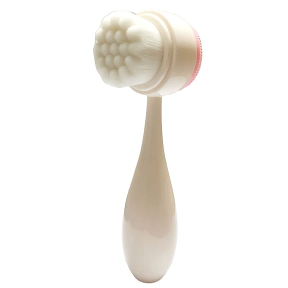 Face Cleansing Brush Double Side Facial Brush with Soft Bristles for Face Cleansing Skin Care, Silicone Face Brush for Facial Scrub Exfoliating Massaging (pink)C