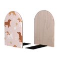 thumbnail image 2 of Susaid Star Cute Dog Print Wooden Bookends Decorative Book Ends for Shelves Heavy Books Holder Organizer Non-Slip Desk Book End for Kids Room Office School 1 Pairs, 2 of 8