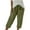 Army Green, variant on Womens Cotton Linen Pants Summer Casual Baggy Loose Capris Elastic High Waist Lounge Pajama Capri Pants
