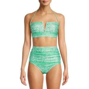 Catherine Malandrino Women&rsquo;s V-Neck Convertible Strap Bikini Swimsuit Top