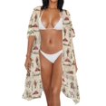 thumbnail image 4 of FKELYI Kentucky Horse Racing Cowboy Print Womens Bikini Cover Up for Summer Open Front Cardigan Beach Cover Ups Comfy Beach Kimono Beachwear Ladies Cruise Outfits Resort Wear, 4 of 6