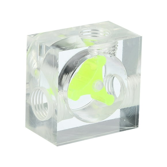 Unique Bargains Flow Indicator, Acrylic Water Cooling Monitoring 3-Way Green Square G1/4 for PC Water Cooling System