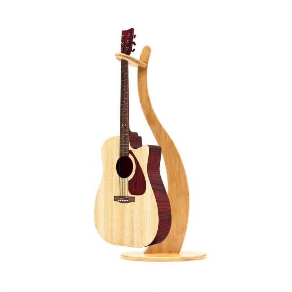 40.55 Inches Bamboo Guitar Stand With Non-slip Pads For Guitar, Bass Anti-Slip