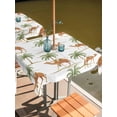 thumbnail image 2 of Outdoor Tablecloth with Umbrella Hole for Patio/Picnic/Party/Camping, Desert Camels Waterproof Table Cloth Square Cover Washable, Tropical Date Palm Trees Animal (54"x 54"), 2 of 8