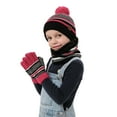 thumbnail image 4 of KYAIGUO Kids Boys Girls Winter Hat Scarf Gloves Set 4-7Years Old Warm Knit Beanie Cap Circle Scarf Mitten with Fleece Lining 3Pcs, 4 of 8