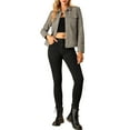 thumbnail image 3 of Unique Bargains Women's Faux Suede Long Sleeve Flap Pockets Moto Jacket XL Taupe, 3 of 7