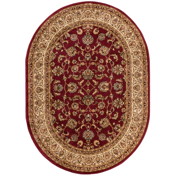 Well Woven Barclay Sarouk Traditional Oriental Panel Red 7'10" x 9'10" Oval Area Rug