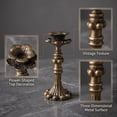 thumbnail image 5 of Bronze Candle Holder Stand, Antique Gold Taper Candlestick Holder for Modern Wedding Centerpieces, Festive Parties and Home Living Room Decor, 5 of 6