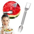 thumbnail image 1 of 2 In 1 Stainless Steel Fruit Cutter Head Watermelon Cutter Slicer Tool Portable Watermelon Windmill Cutter Fork Slicer Quickly Fruit Forks Slicer For Home Party Camping Kit, 1 of 9