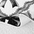 thumbnail image 5 of Erosebridal Cool Girls Bowknot Quilt Full, Princess Cartoon Full Bedspread Sets, White Black, 3 Pieces, 5 of 7