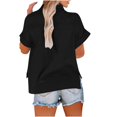 thumbnail image 5 of Weiqiqre Womens Tops V Neck Dressy Short Sleeve Blouse Business Casual Work Top Boho Summer Business Tops, 5 of 8