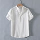 thumbnail image 1 of pstuiky camisetas de hombre, Camisa de hombre de Europa y América, de manga corta, con cuello alto y boca abierta, blusa de manga corta. ropa de hombre l, 1 of 6