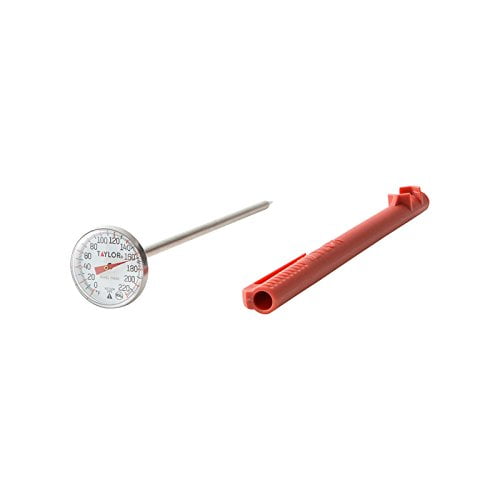 1 in Red 0-220 Deg F Taylor Precision Products 3512 Instant Pocket Thermometer 