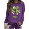 thumbnail image 4 of WEAIXIMIUNG Sweatshirts d'Automne pour Femmes Grande Taille Femmes Décontracté Noël Imprimé Cocotier Col Rond Manches Longues Sweatshirt, 4 of 4