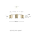 thumbnail image 2 of Capital Lighting 153031MA-549 Weller 3 Light 24" Wide Vanity Light - Brass, 2 of 7