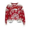 thumbnail image 6 of Women's Red Christmas Oversized Pullover Sweatshirt Holiday Xmas Sweater Top Funny Graphic Print Shirt, 6 of 6