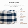 thumbnail image 6 of Buffalo Plaid 20" Square Pouf Ottoman Midnight Blue and Ivory, 6 of 6