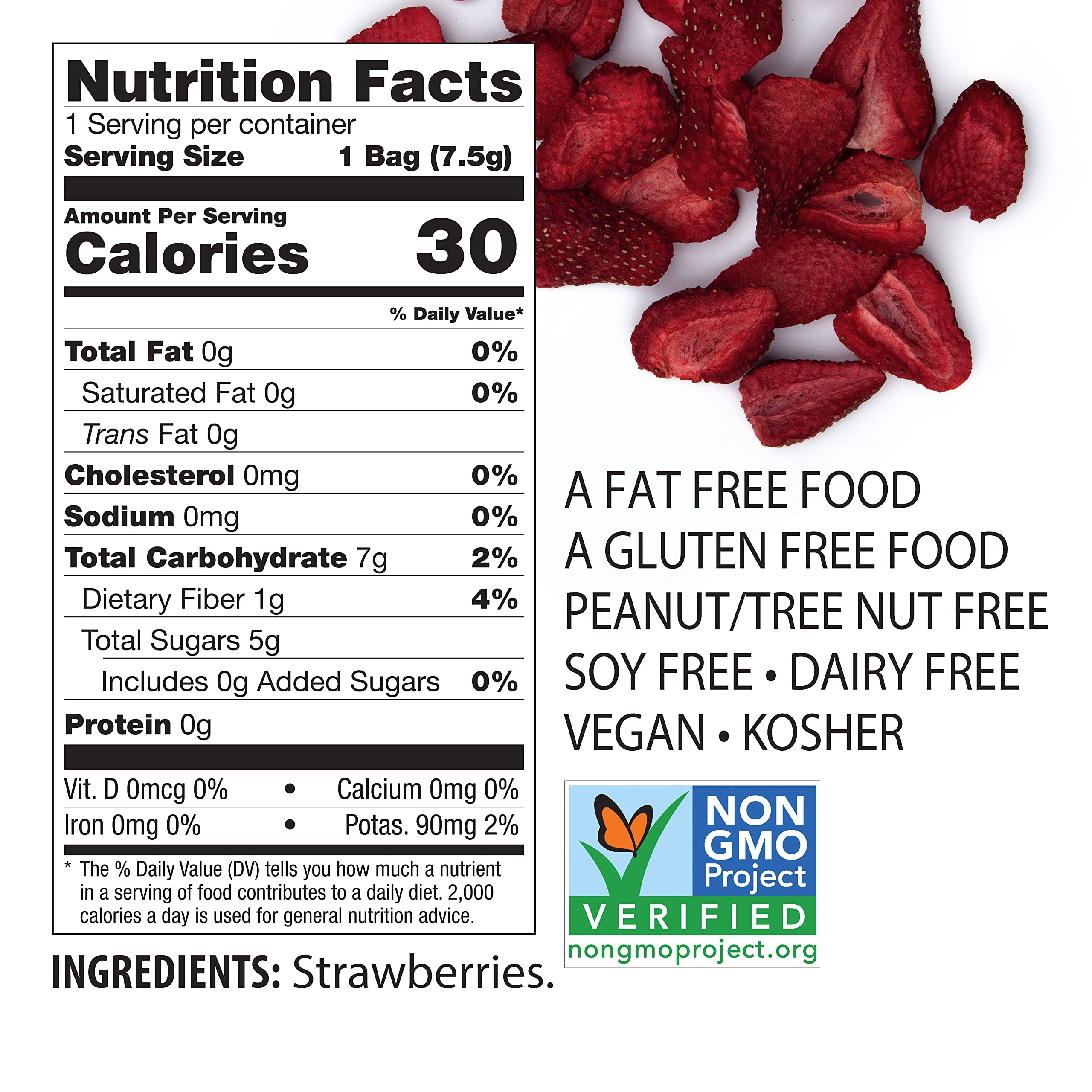 Brothers All Natural Freeze Dried Fruit Crisps, Strawberry, 0.26 Oz (Pack of 12), Made with 100% Fruit, Gluten Free, Soy Free, Vegan, Healthy Snack, Lunch Box Ready | Packaging May Vary