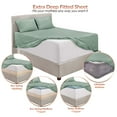 thumbnail image 3 of Nestl Extra Deep Pocket King Sheets - 6 Piece Soft Microfiber Bed Sheets Set Fits 18"-24" Mattresses, Sage Green, 3 of 5