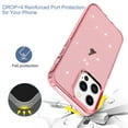 thumbnail image 4 of Compatible With iPhone 12 Pro Max Phone Case Transparent Not-Yellowing Shock-absorbent Raised Edges Protection Glitter Powder Bling Design Lightweight Plain Phone Cover,Pink, 4 of 6