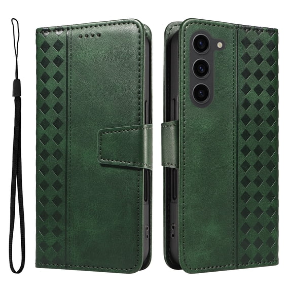 Allytechgroup Wallet Case for Samsung Galaxy S22 Plus/ S22 , Folio PU Leather Protective Cover With Cash Credit Pockets/Card Slot/Wrist Strap Shockproof Slim Lightweight Soft TPU Phone Case,Darkgreen