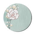 thumbnail image 1 of Flower Mouse Pad for Computers, Romantic Rose Sign of Eternal Love with Pearls the Purity Print, Round Non-Slip Thick Rubber Modern Gaming Mousepad, 8" Round, Baby Blue White and Pink, by Ambesonne, 1 of 2