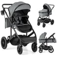 thumbnail image 1 of Gymax 3-in-1 Newborn Stroller Folding Convertible High Landscape Toddler Stroller Gray, 1 of 10