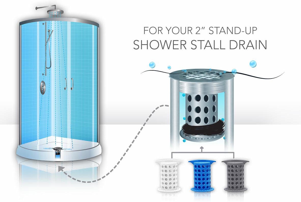 ShowerShroom Strainer Hair Catcher Drain Protector for Shower Stall Drains  (S6) 819358009647