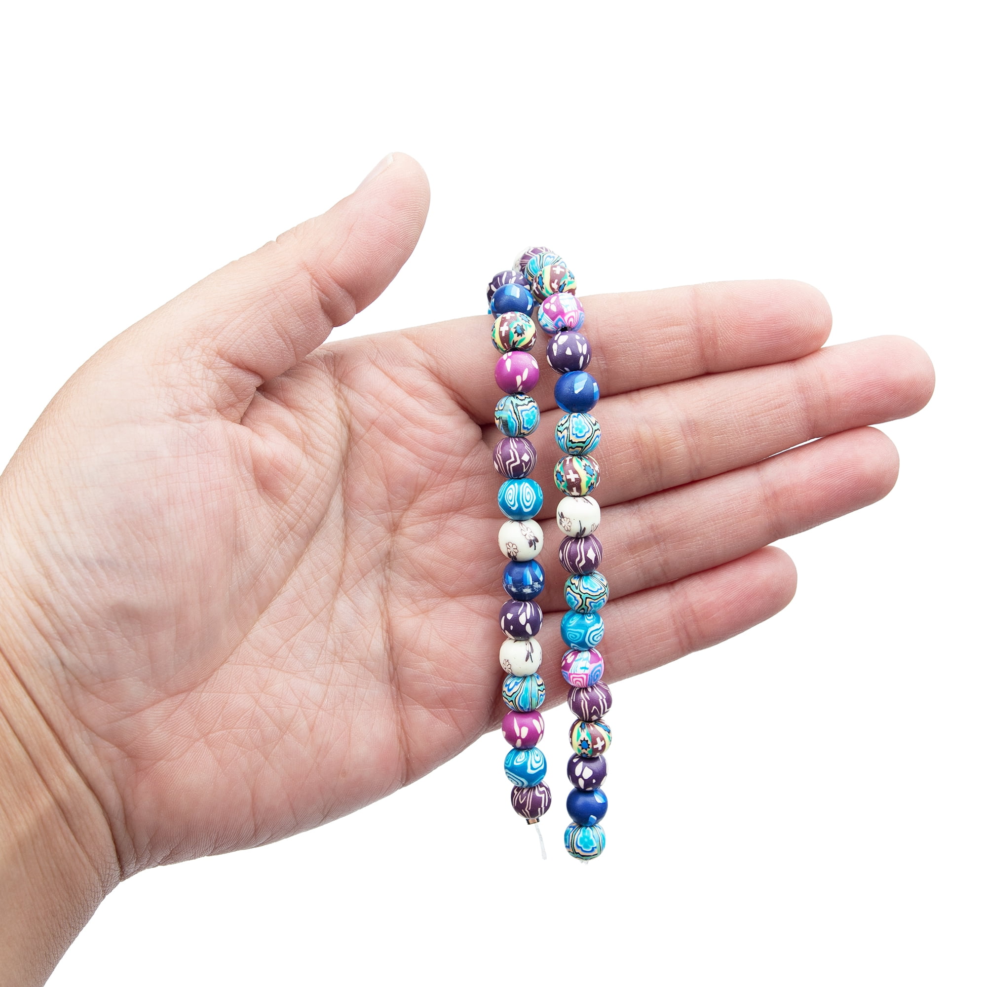 Cousin DIY Multi-Color Polymer Clay Beads, 2-Strand, 14 Inches, 46 Piece Set for Adults