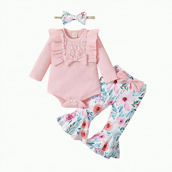 Yindaity Baby Girl Clothes Baby-girls 53-piece Playwear Set(Red,3-6 Months)