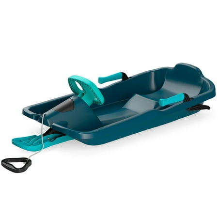 Gizmo Riders Nebula Titan Blue Snow Sled for Kids, with Wheel and Brakes, 110lbs, Ages 3+, Titan Blue