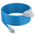 thumbnail image 1 of GearIT Cordon d'Extension Extérieur 12/3 (100 Pieds) Calibre 12 AWG - 3 Prises, Fiche à 3 Broches - SJEOW Extrêmement Robuste pour Temps Froid Intérieur/extérieur - Fiche DEL Éclairée, Résistant à l'Huile et à l'Eau - 100 Pieds, 1 of 4