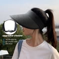 thumbnail image 3 of Sombrero de paja con visera para el sol para mujer, de ala ancha, con protección UV para verano, para playa, plegable, estilo coreano, 3 of 5