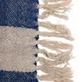 thumbnail image 3 of Creative Co-Op Woven Cotton Blend Throw with Checkered Pattern and Fringe, Yellow, Blue and Natural, 3 of 3