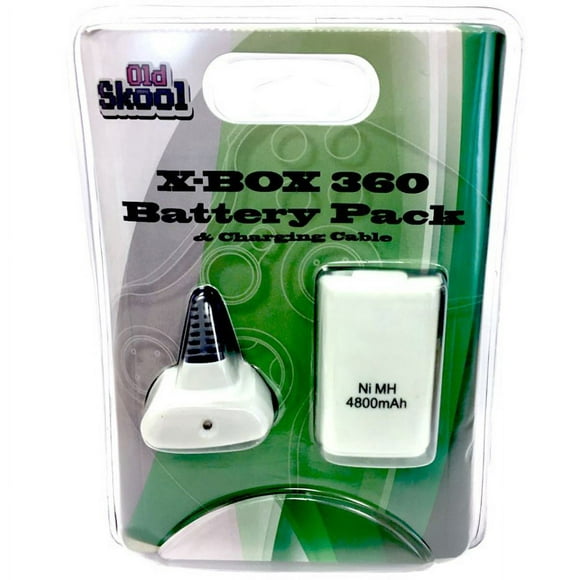 Blanc Xbox 360 Contrôleur Jouer & Kit de Charge Nimh 4800 Mah [Old Skool]