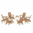thumbnail image 4 of WestinTrends Ashore 12 Pieces Adirondack Chairs Set, All Weather Poly Lumber Adirondack Chairs with Ottoman and Side Table Patio Conversation Outdoor Furniture Set, Teak, 4 of 8