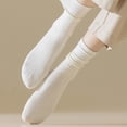thumbnail image 4 of NUZYZ 1 Pair Women Socks Mid-tube No Odor Retro Solid Color High Elasticity Anti-slip Breathable Soft Sweat-absorption Anti-shrink Sports Cotton Socks, 4 of 8
