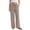 Khaki #013, variant on Wide Leg Pants for Women Casual Flowy Crepe Trousers Wrinkle Free Relaxed Fit Lounge Work Business with Pockets Red L