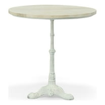 Pemberly Row Contemporary Wood Bistro Table in Whitewash Finish