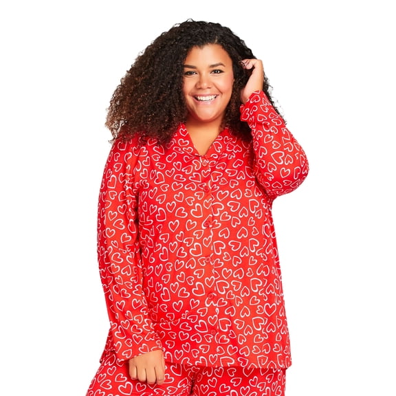 Avenue Women's Plus Size Button Through Sleep Top