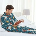 thumbnail image 2 of Mens Pajamas Set - Christmas Snowman Gift Comfy Long Sleeve Button Up Pajama Sets for Men 2 Piece, Soft Sleepwear Nightwear Pjs Lounge Sets for Men with Pockets, 2 of 5