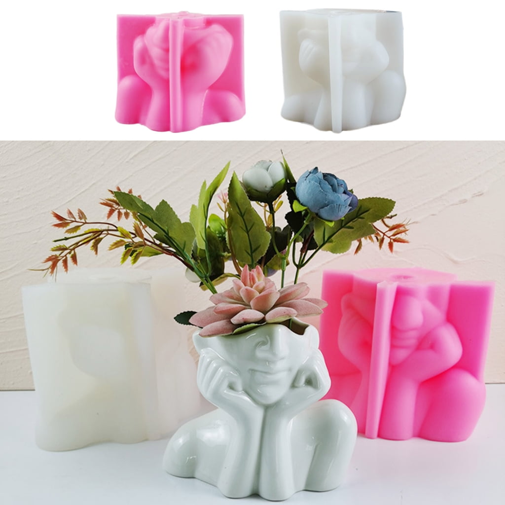 lanema Flowerpot Mold Resin Silicone Candle Mold Concrete Cements Clay Making Mould