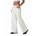thumbnail image 2 of Women'S Wide Leg Jeans High Waisted Stretchy Straight Leg Jeans Trendy Loose Denim Pants Cream White XS, 2 of 9